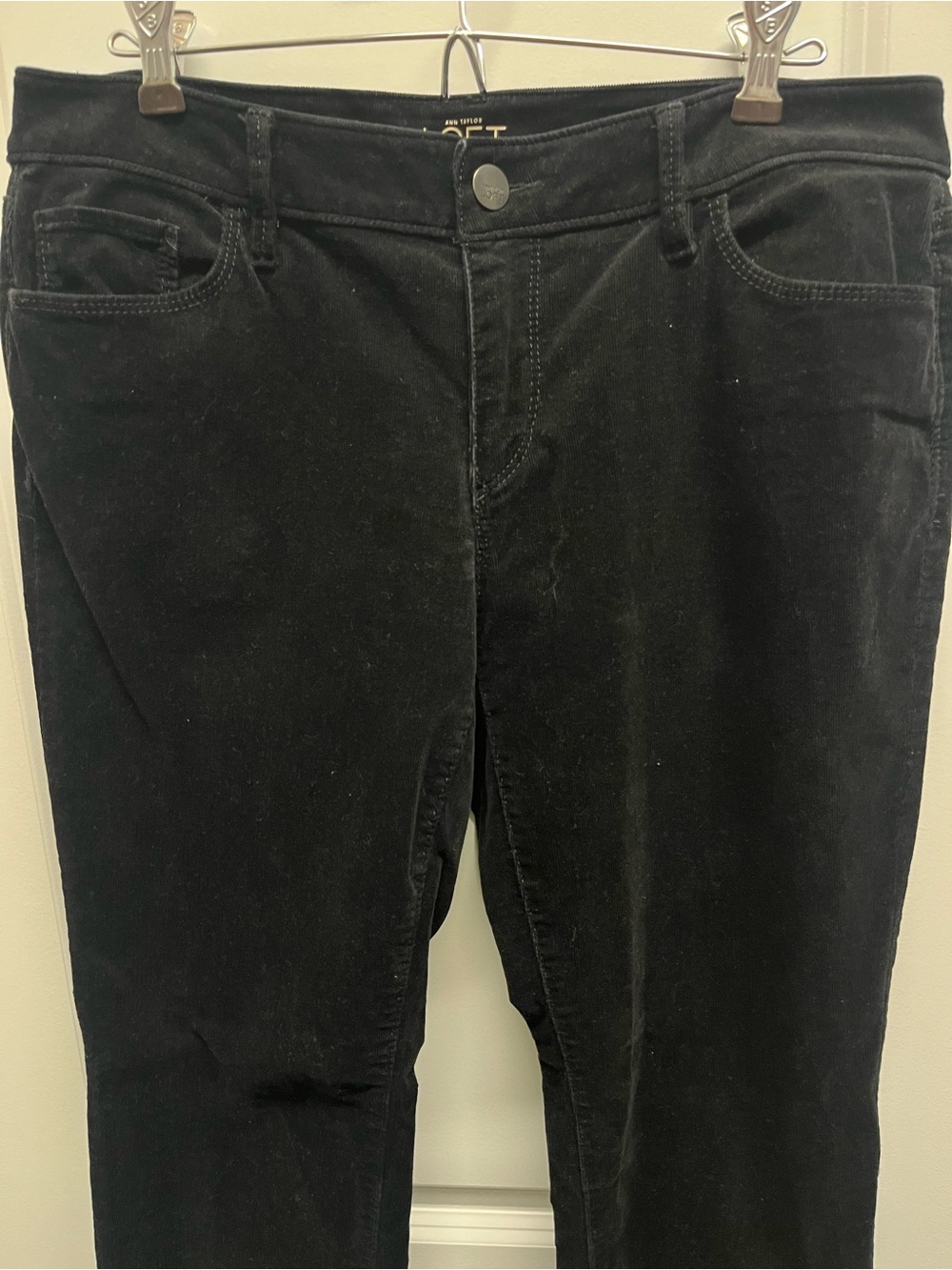 LOFT Curvy Sexy Bootcut Fine Corduroy Pants Black Size 10P / 30 - Picture 2 of 10